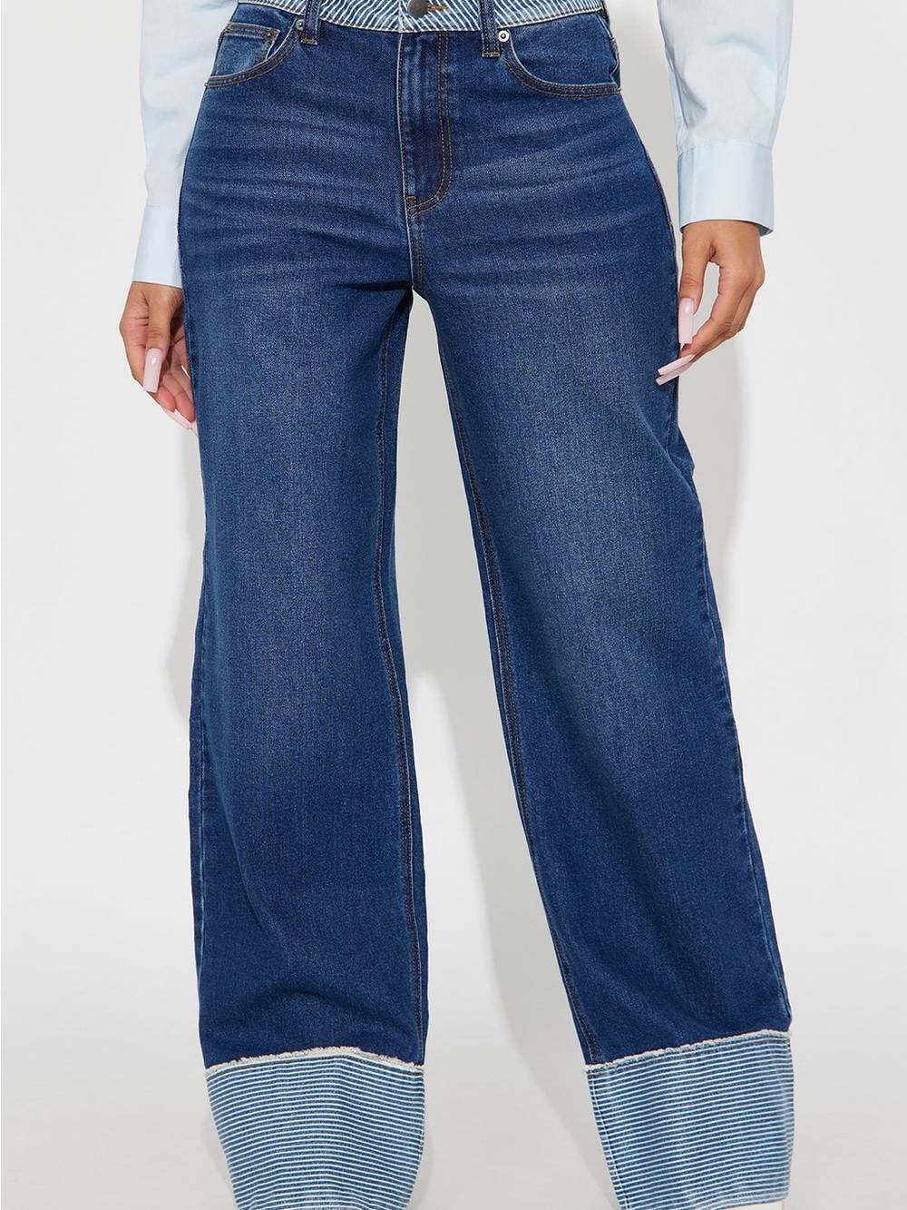Brand New - Social Hour Cuffed Wide Leg Jeans - Women (zipper defect)